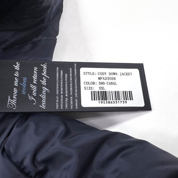 GREYSON Full Zip Cody Down Puffer Jacket Men's Size XXL Canal NEW NWT - Picture 4 of 5